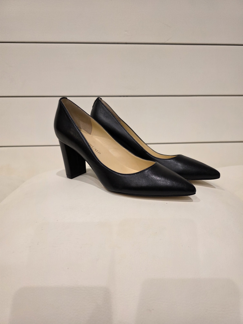 Ivanka Trump Black Pointed-Toe Block Heel Pumps